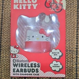 Hello Kitty Bluetooth Wireless Earbuds - Red With Charging Case